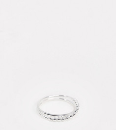 Серебряное кольцо в два ряда с шариком ASOS DESIGN-Серебряный