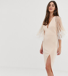 Платье-футляр миди с кейпом ASOS DESIGN Tall-Розовый