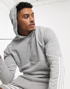 Худи серого цвета с логотипом adidas Originals outline-Серый