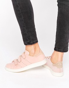 Розовые кроссовки из нубука на липучках adidas Originals-Розовый