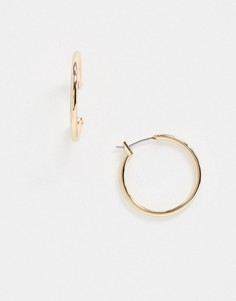 Золотистые серьги-кольца среднего размера Weekday-Золотой