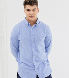 Рубашка из ткани пике на пуговицах Polo Ralph Lauren Big & Tall-Синий