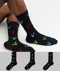 3 пары новогодних носков ASOS DESIGN-Мульти