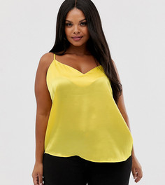 Атласный топ ASOS DESIGN Curve-Желтый