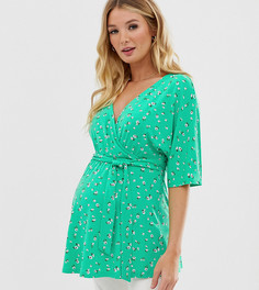 Топ для кормления с запахом, цветочным принтом и поясом ASOS DESIGN Maternity-Мульти