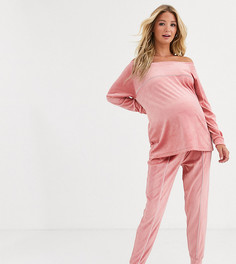 Велюровые джоггеры ASOS DESIGN Maternity-Розовый