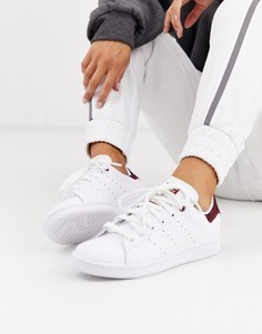 Белые кроссовки с леопардовым принтом на вставках adidas Originals Stan Smith-Мульти