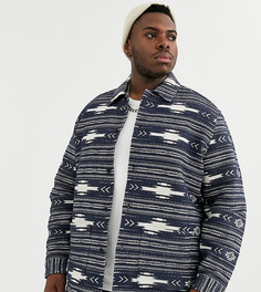 Синяя свободная жаккардовая рубашка ASOS DESIGN Plus-Синий