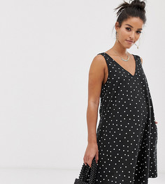 Свободное платье мини в горошек с карманами ASOS DESIGN Maternity-Мульти