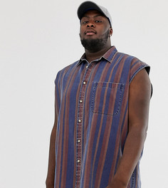 Свободная рубашка в стиле 90-х в полоску ASOS DESIGN Plus-Красный