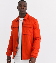 Оранжевая стеганая куртка с отделкой в стиле милитари ASOS DESIGN Tall-Оранжевый