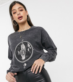 Oversize-футболка с принтом ASOS DESIGN Tall-Серый