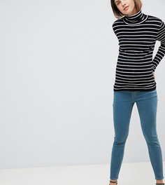 Джинсы скинни с завышенной талией и посадкой под животом ASOS DESIGN Maternity Ridley-Синий
