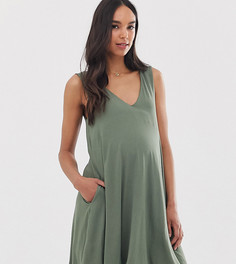 Свободное платье с потайными карманами ASOS DESIGN Maternity-Зеленый