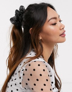 Большая черная резинка для волос из органзы ASOS DESIGN-Черный