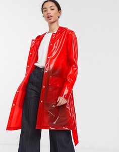 Красная прозрачная куртка с поясом Rains-Красный