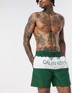 Зеленые шорты для плавания из переработанных материалов Calvin Klein-Зеленый