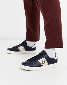 Темно-синие кожаные кроссовки Fred Perry B3-Темно-синий