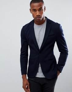 Темно-синий супероблегающий блейзер ASOS DESIGN