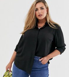 Рубашка с длинными рукавами ASOS DESIGN Curve-Черный