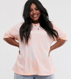 Oversize-футболка с эффектом кислотной стирки ASOS DESIGN Curve-Розовый