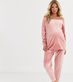 Велюровый свитшот для дома ASOS DESIGN Maternity-Розовый