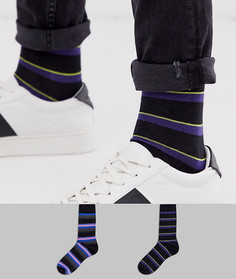 Набор из 2 пар носков в полоску ASOS DESIGN, скидка-Черный