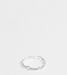 Серебряное кольцо с витым дизайном ASOS DESIGN-Серебряный