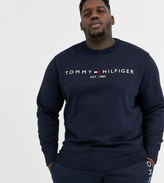 Темно-синий свитшот с логотипом Tommy Hilfiger Big & Tall