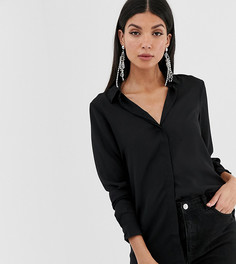 Мягкая рубашка с длинными рукавами ASOS DESIGN Tall-Черный