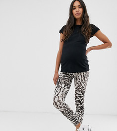 Серые леггинсы с принтом ASOS DESIGN Maternity-Мульти