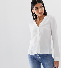Блузка с длинными рукавами и V-образным вырезом ASOS DESIGN Tall-Белый