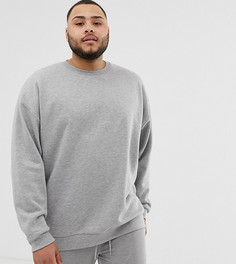 Серый меланжевый oversize-свитшот ASOS DESIGN Plus