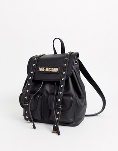 Черный рюкзак с заклепками Love Moschino