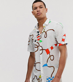 Рубашка классического кроя с принтом морских флагов ASOS DESIGN Tall-Белый