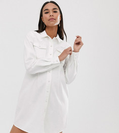 Белое джинсовое приталенное платье-рубашка в стиле вестерн ASOS DESIGN Maternity-Белый
