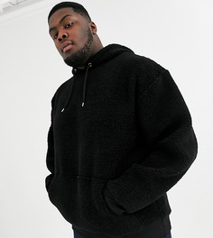 Oversized-худи из плюша черного цвета ASOS DESIGN Plus-Черный