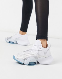 Кроссовки белого/серебристого цвета Nike Training Air Zoom SuperRep-Белый