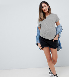 Черные джинсовые шорты ASOS DESIGN Maternity Tall Alvey-Черный