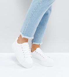 Кроссовки для широкой стопы на толстой подошве и шнуровке ASOS DESIGN - Day Light-Белый