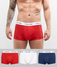 Набор из 3 пар эластичных хлопковых боксеров-брифов с заниженной талией Calvin Klein-Мульти
