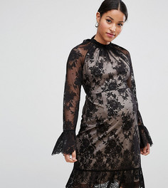 Кружевное платье мини с открытой спиной ASOS Maternity-Черный
