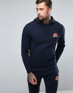 Худи темно-синего цвета с логотипом ellesse-Темно-синий