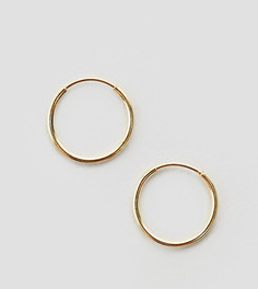 Серьги-кольца 9 мм из позолоченного серебра ASOS DESIGN-Золотой