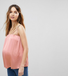Топ на тонких бретельках с кольцами ASOS Maternity PETITE-Розовый