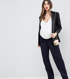 Мягкие жаккардовые брюки в строгом стиле ASOS DESIGN Maternity-Темно-синий