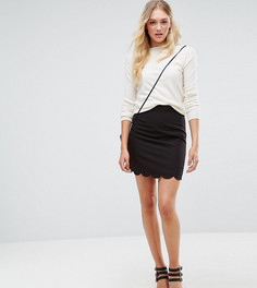 Строгая мини-юбка с фигурным краем ASOS DESIGN Tall-Черный