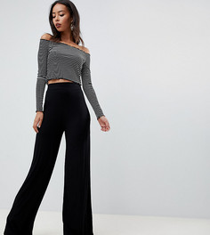 Широкие трикотажные брюки ASOS DESIGN Tall-Черный