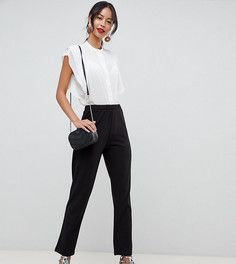 Суженные книзу черные брюки из крепа без застежки ASOS DESIGN Tall-Черный