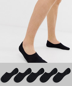 Набор из 5 пар черных невидимых носков Jack & Jones-Черный